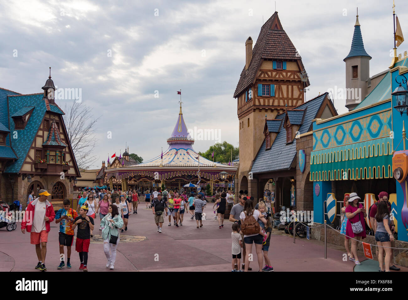 Fantasyland in Magic Kingdom theme park in Walt Disney World, Orlando, Florida. Stock Photo