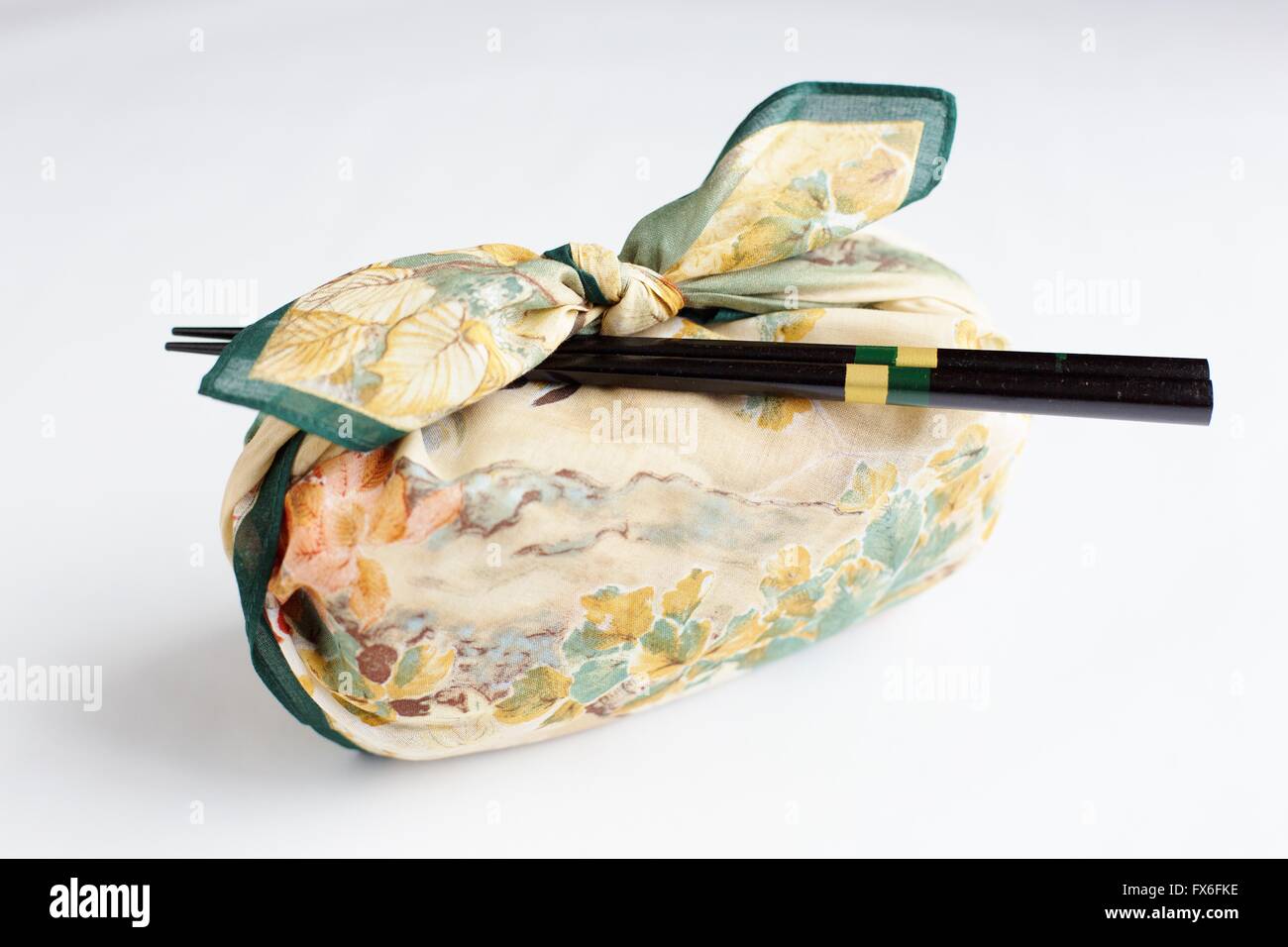 Beautifully wrapped bento box with chopsticks Stock Photo Alamy