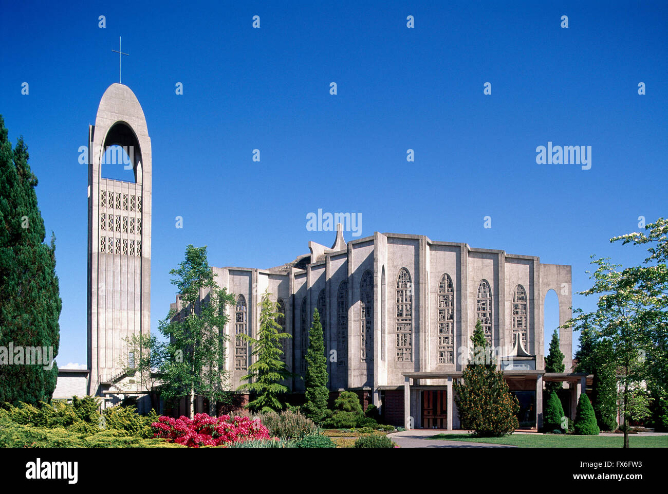 Mission, BC, British Columbia, Canada - Westminster Abbey, Benedictine Monastery, Roman Catholic Church Stock Photo