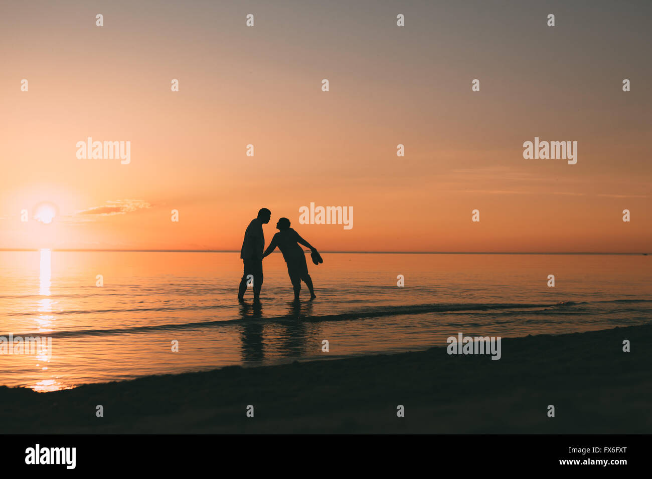 Black silhouette couple standing in hi-res stock photography and images ...
