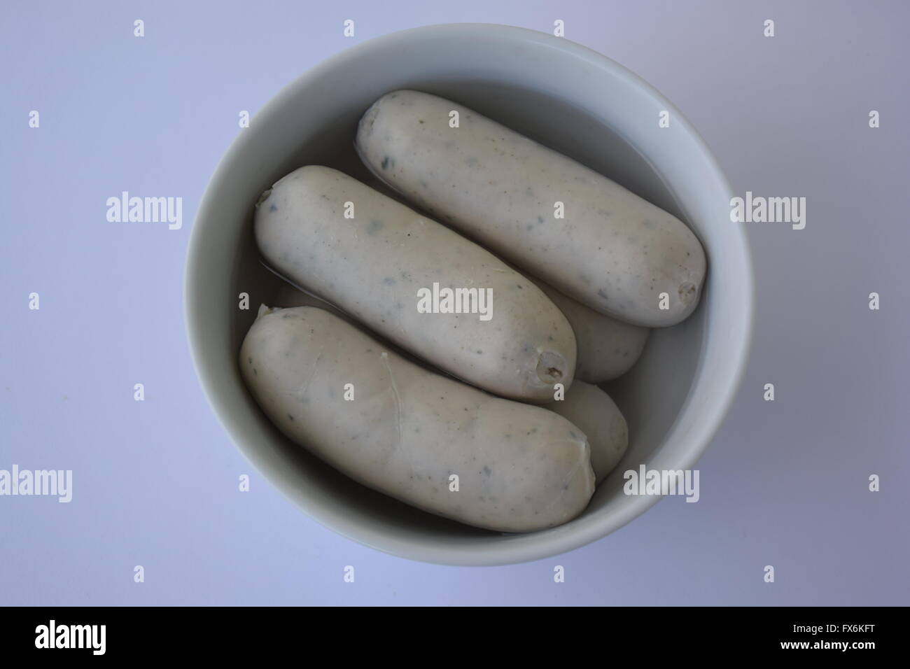Weisswürste in a dish Stock Photo