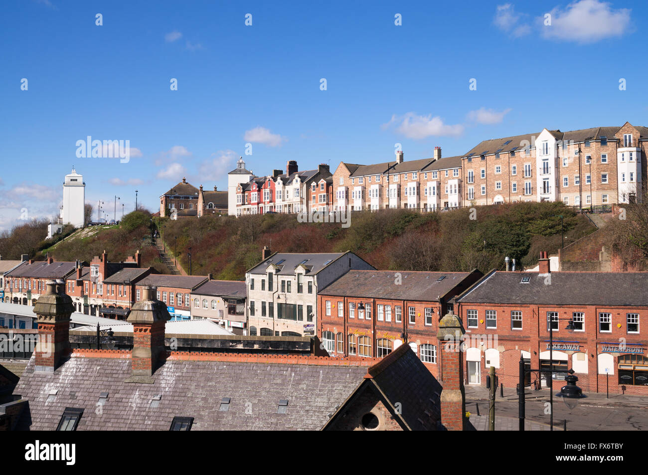 View showing Union Quay and Tyne street, North Shields, north east England, UK Stock Photo