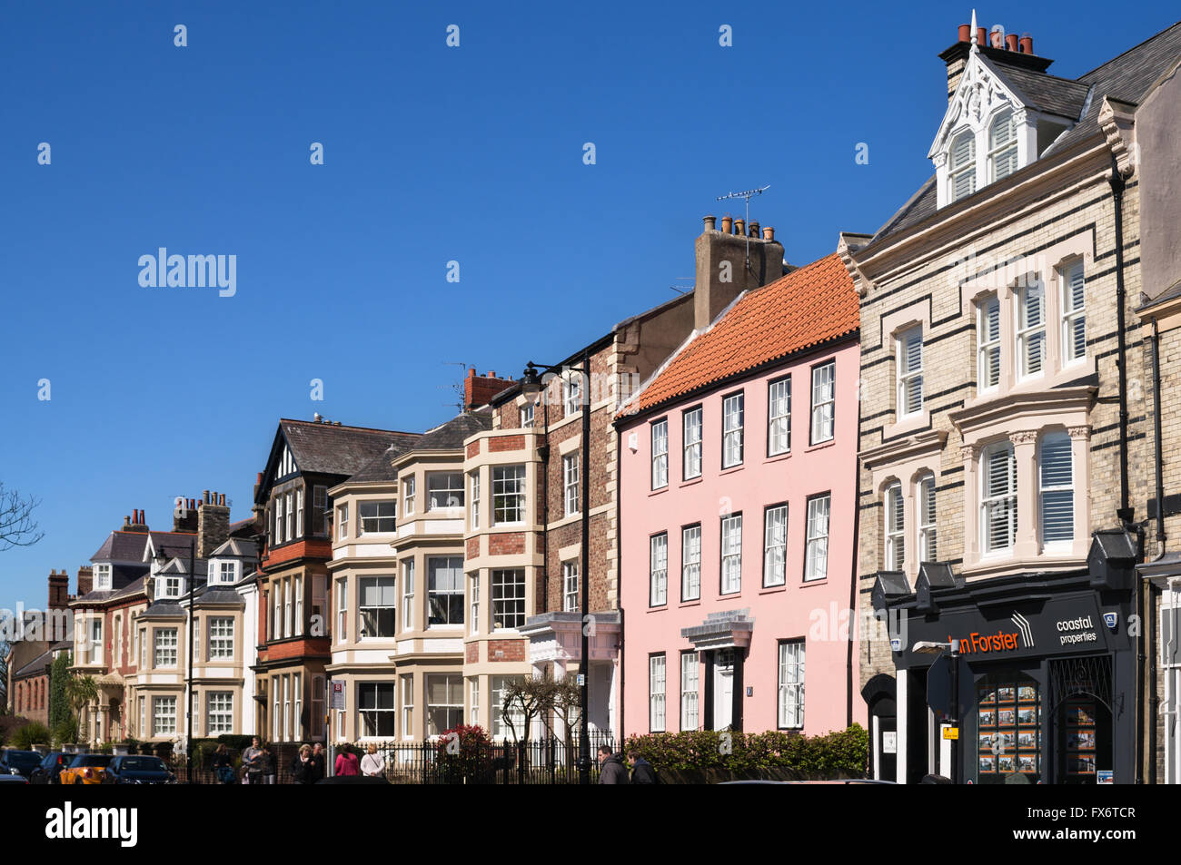Houses in Front Street Tynemouth, north east England, UK Stock Photo