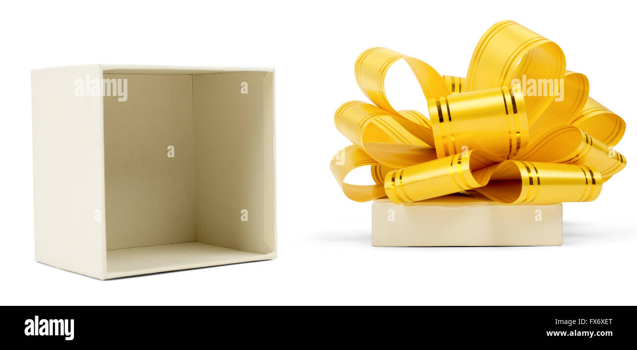 Gift box with ribbon Stock Photo - Alamy
