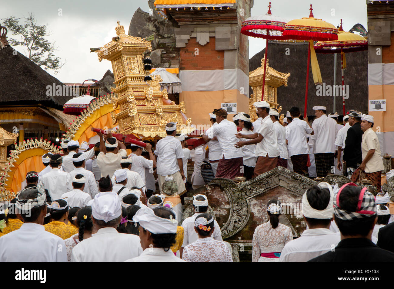 Temple Ceremony in Bali Stock Photo