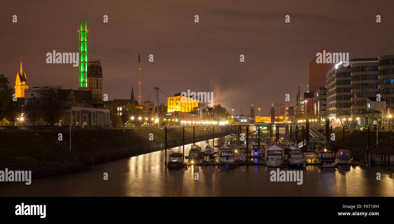 Innenhafen harbor, Duisburg, Ruhr district, North Rhine-Westphalia, Germany Stock Photo