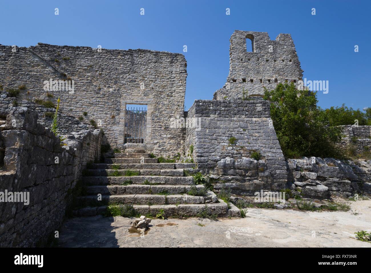 Remains of medieval town Dvigrad in Istria, Croatia Stock Photo