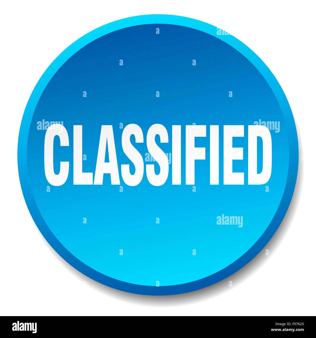 classified blue round flat isolated push button Stock Photo - Alamy