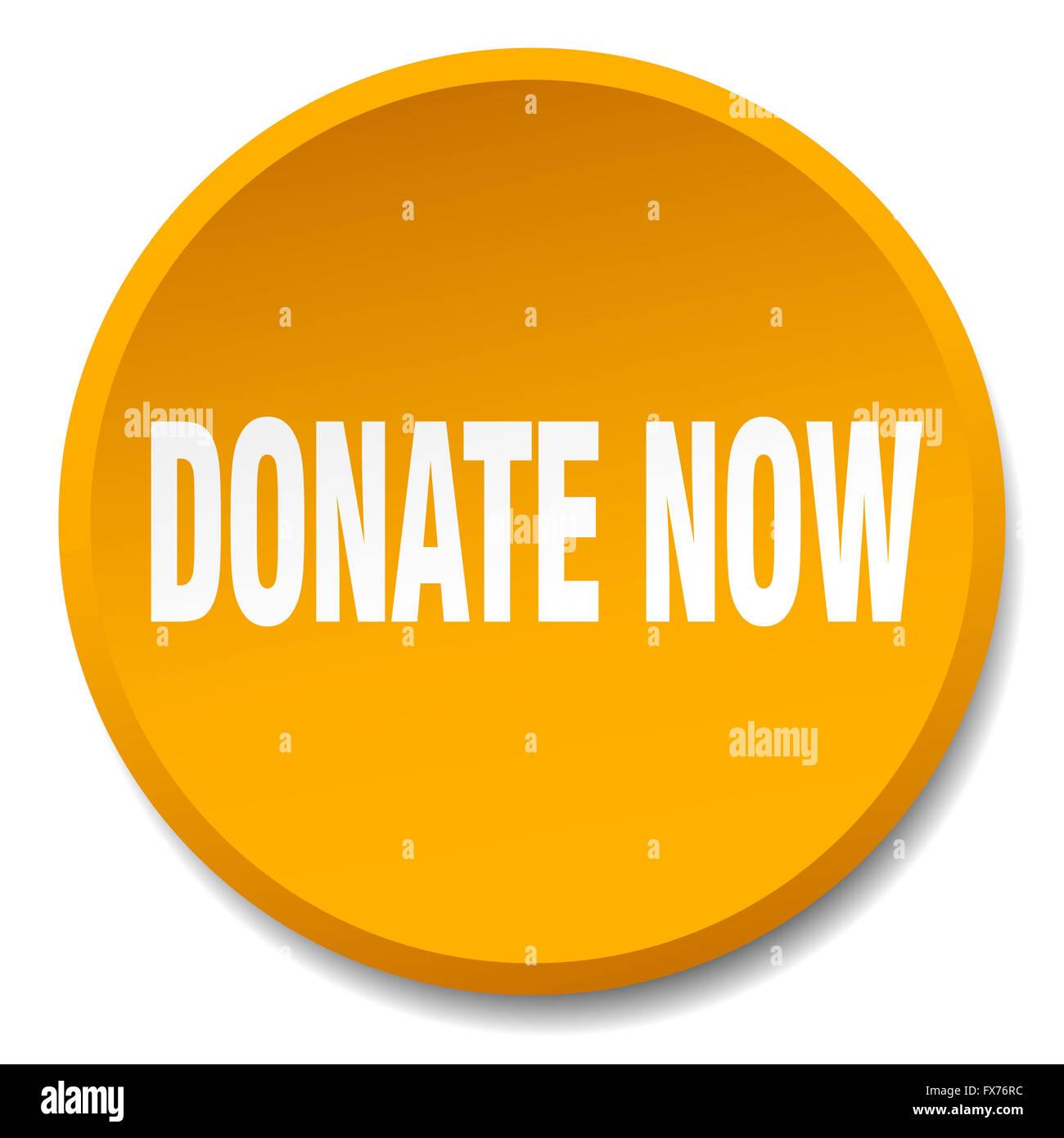 donate now orange round flat isolated push button Stock Photo Alamy
