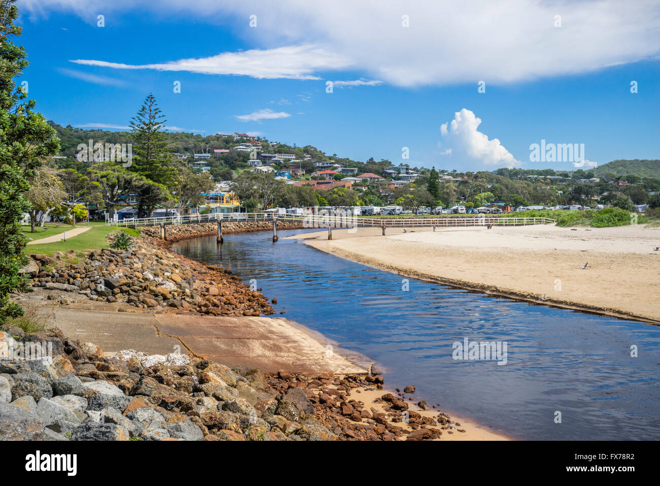 Australia, New South Wales, Mid North Coast region, Crescent Head, view of Killick Creek Stock Photo