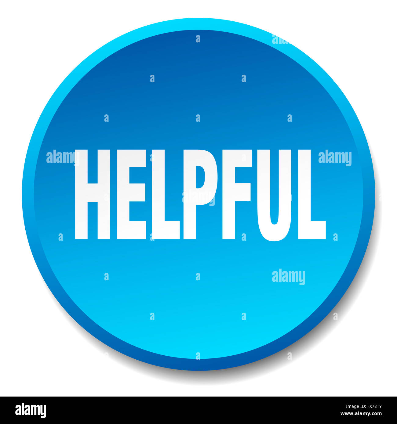 helpful blue round flat isolated push button Stock Photo - Alamy