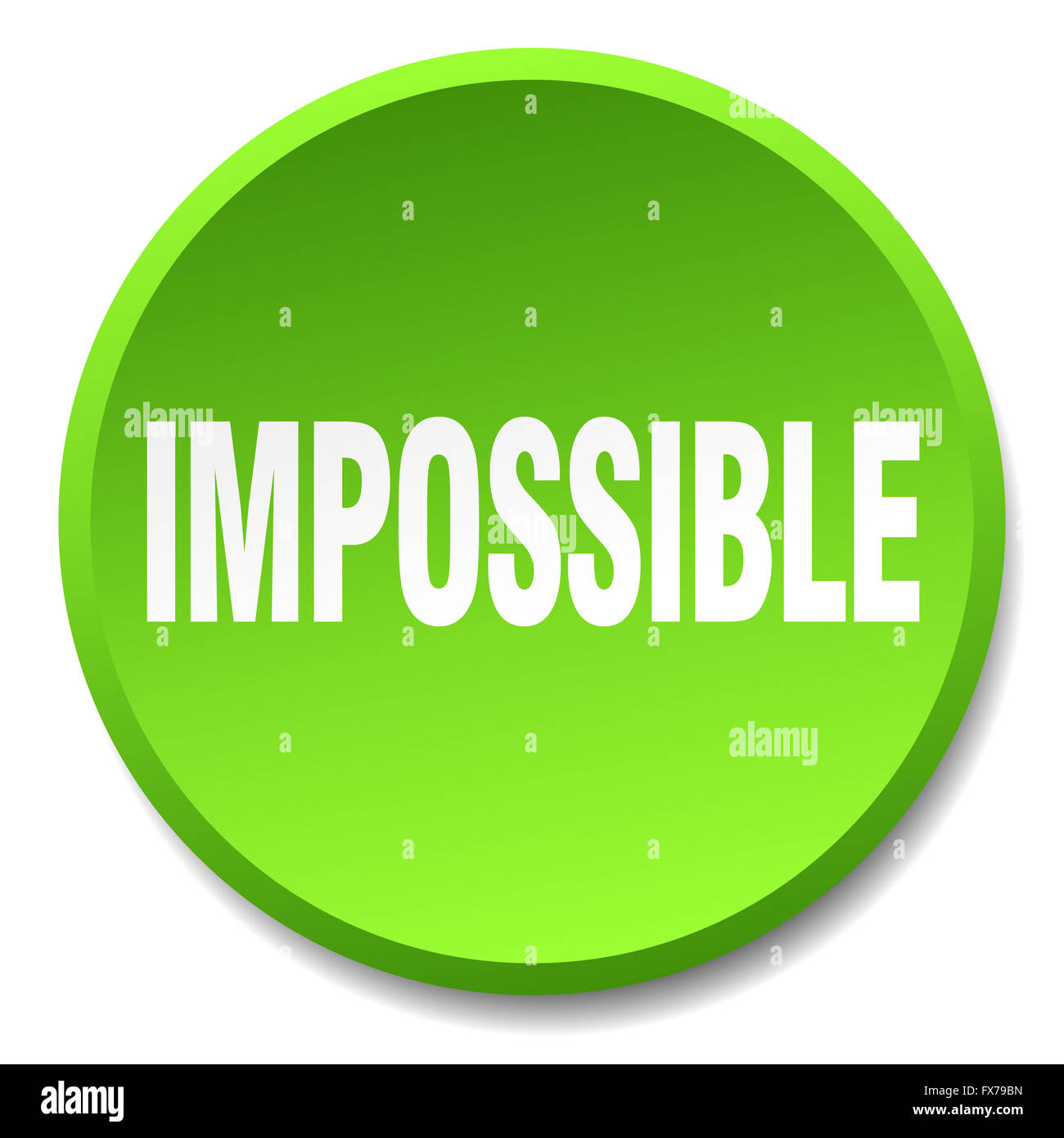Inpossible Button impossible green round flat isolated push button Stock Photo - Alamy