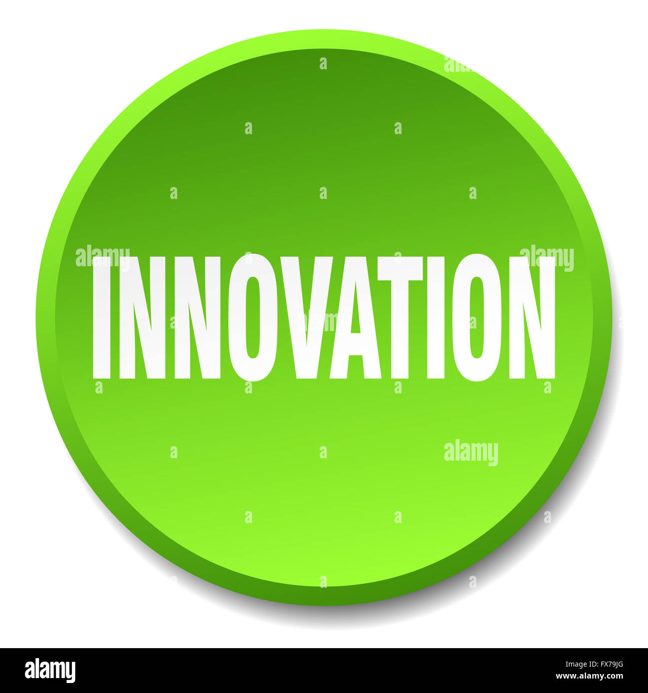 innovation green round flat isolated push button Stock Photo