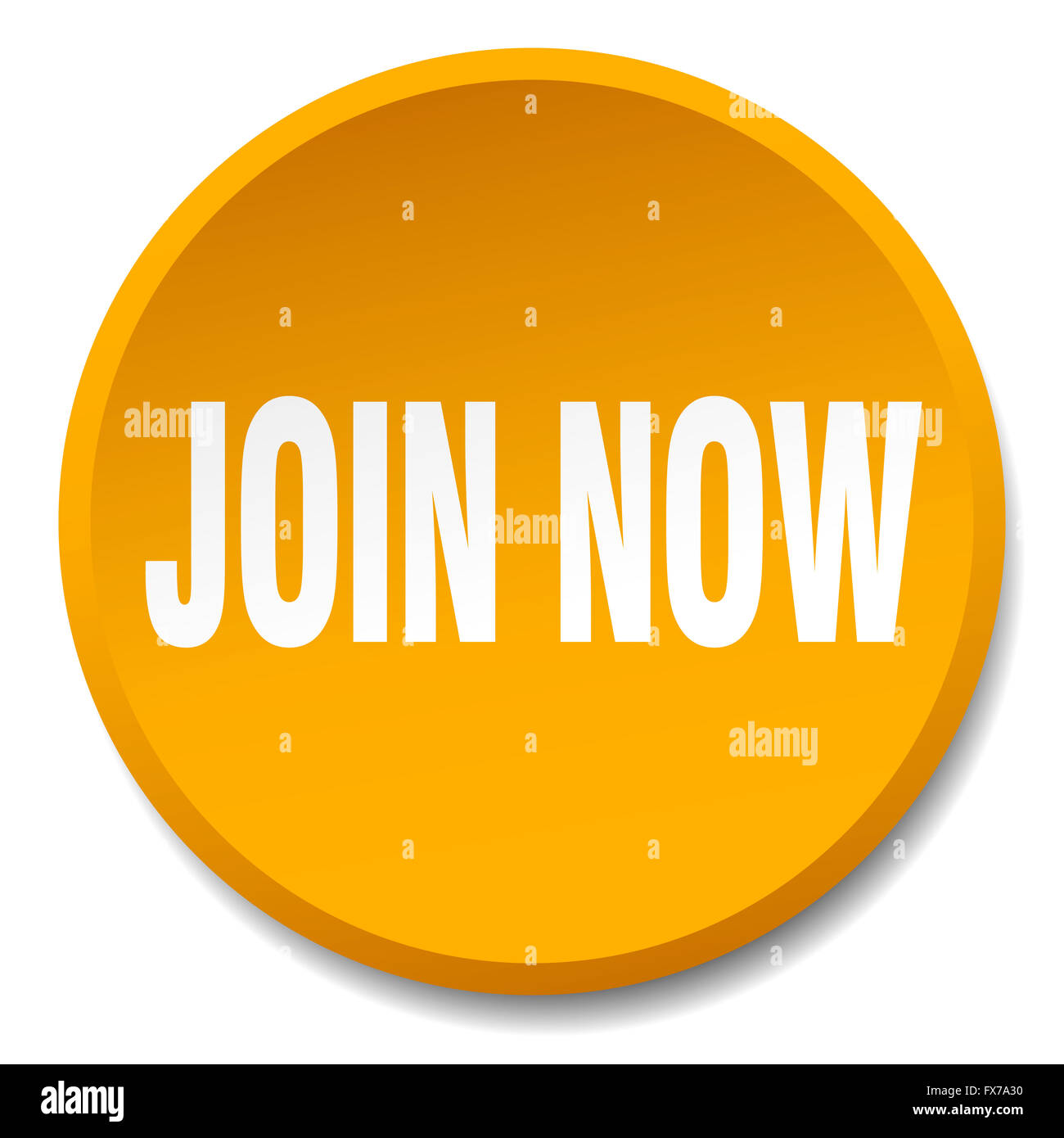 join now orange round flat isolated push button Stock Photo - Alamy