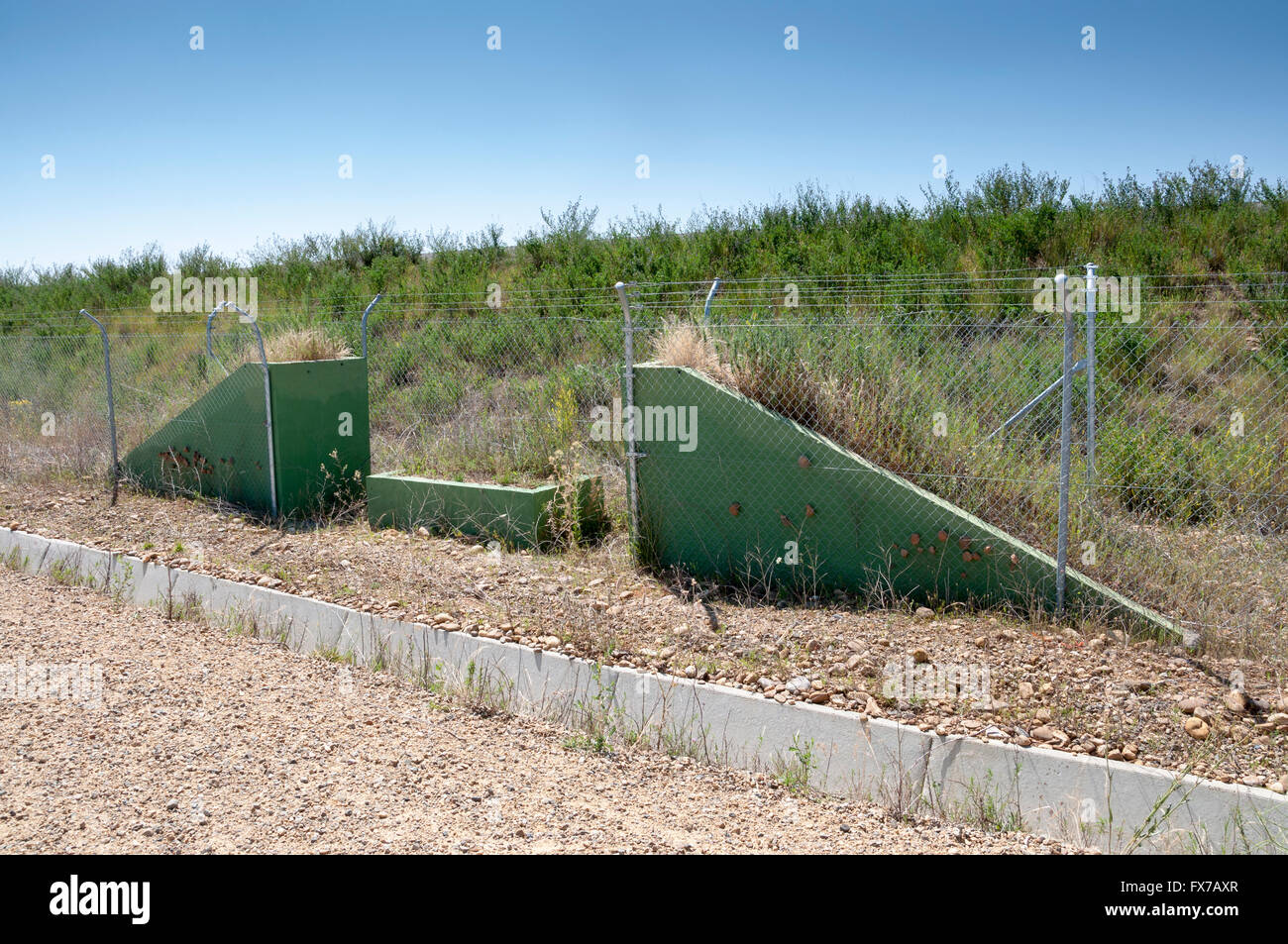 Escape ramps in a High-Speed Railway in Leon Province, Spain Stock ...