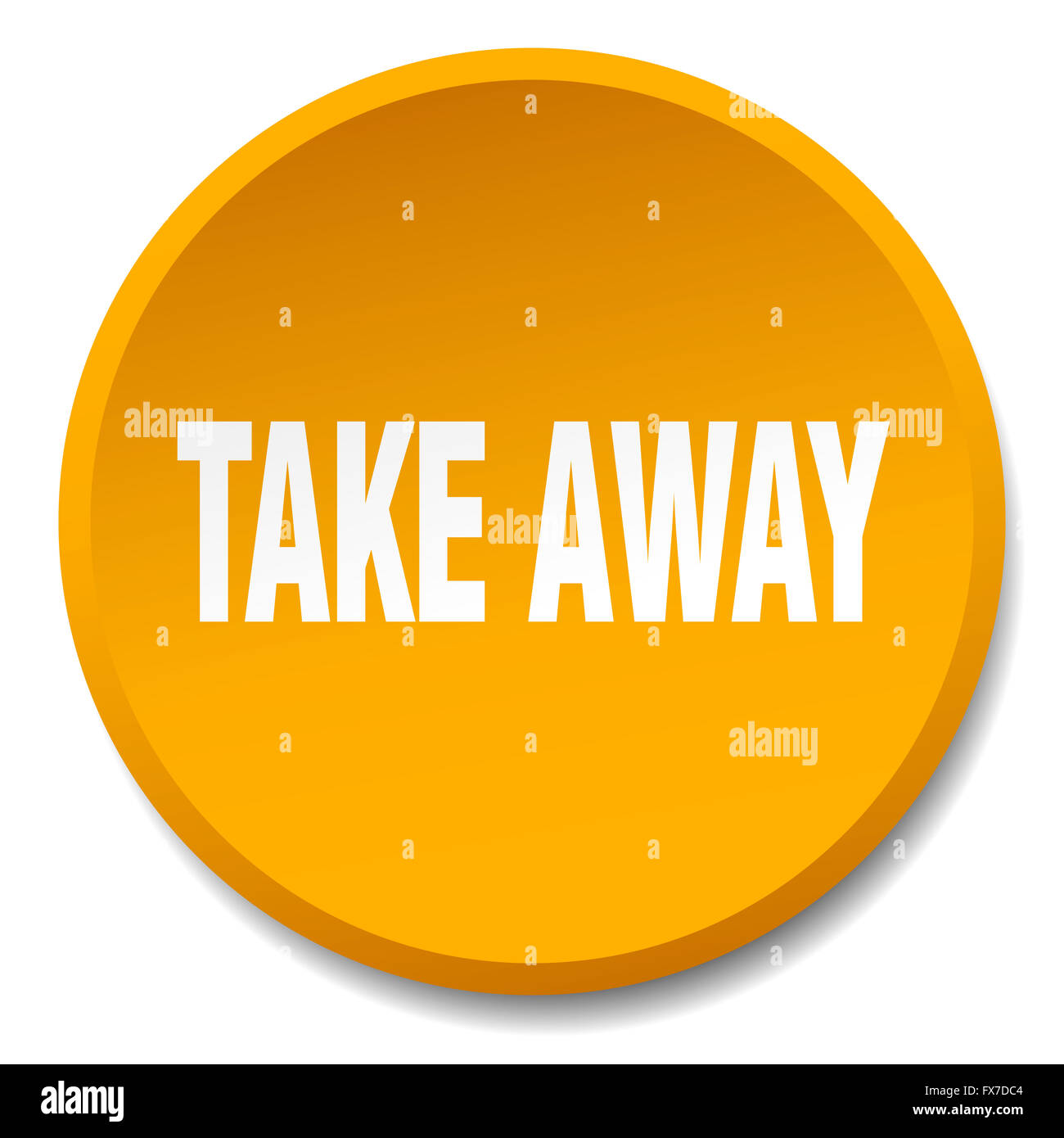 take away orange round flat isolated push button Stock Photo Alamy