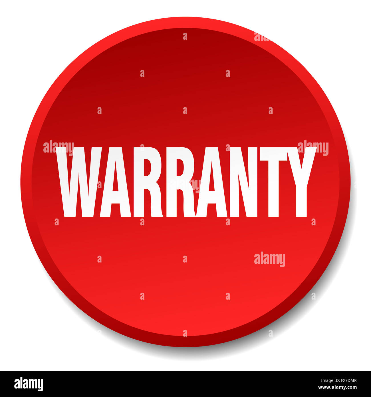 warranty red round flat isolated push button Stock Photo - Alamy