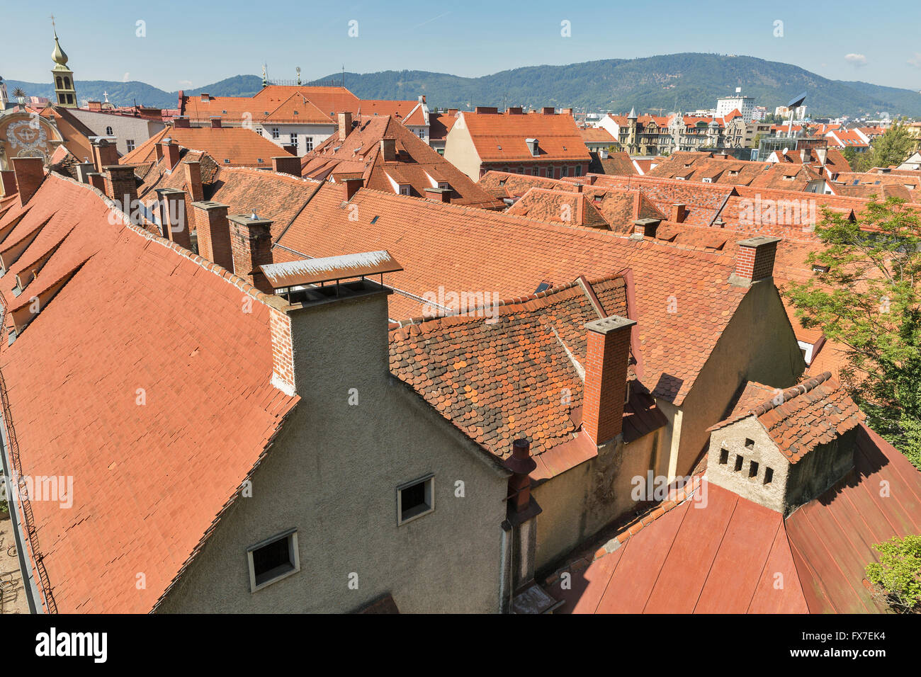 Graz aerial downtown cityscape, Austria Stock Photo - Alamy