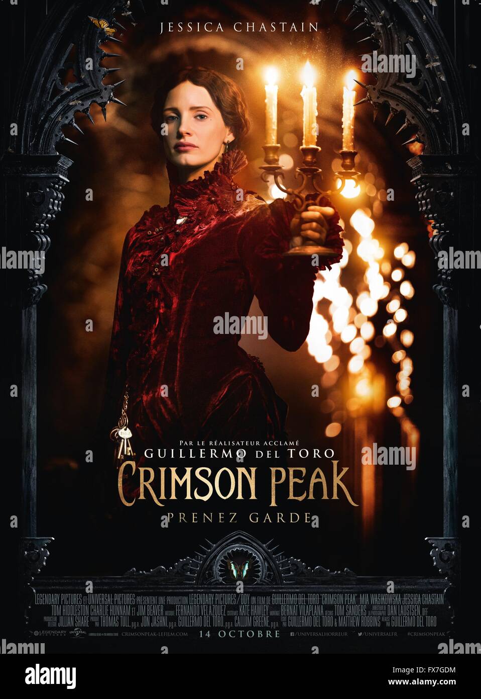 Crimson Peak Year : 2015 USA Director : Guillermo del Toro Jessica Chastain  Movie poster (Fr Stock Photo - Alamy