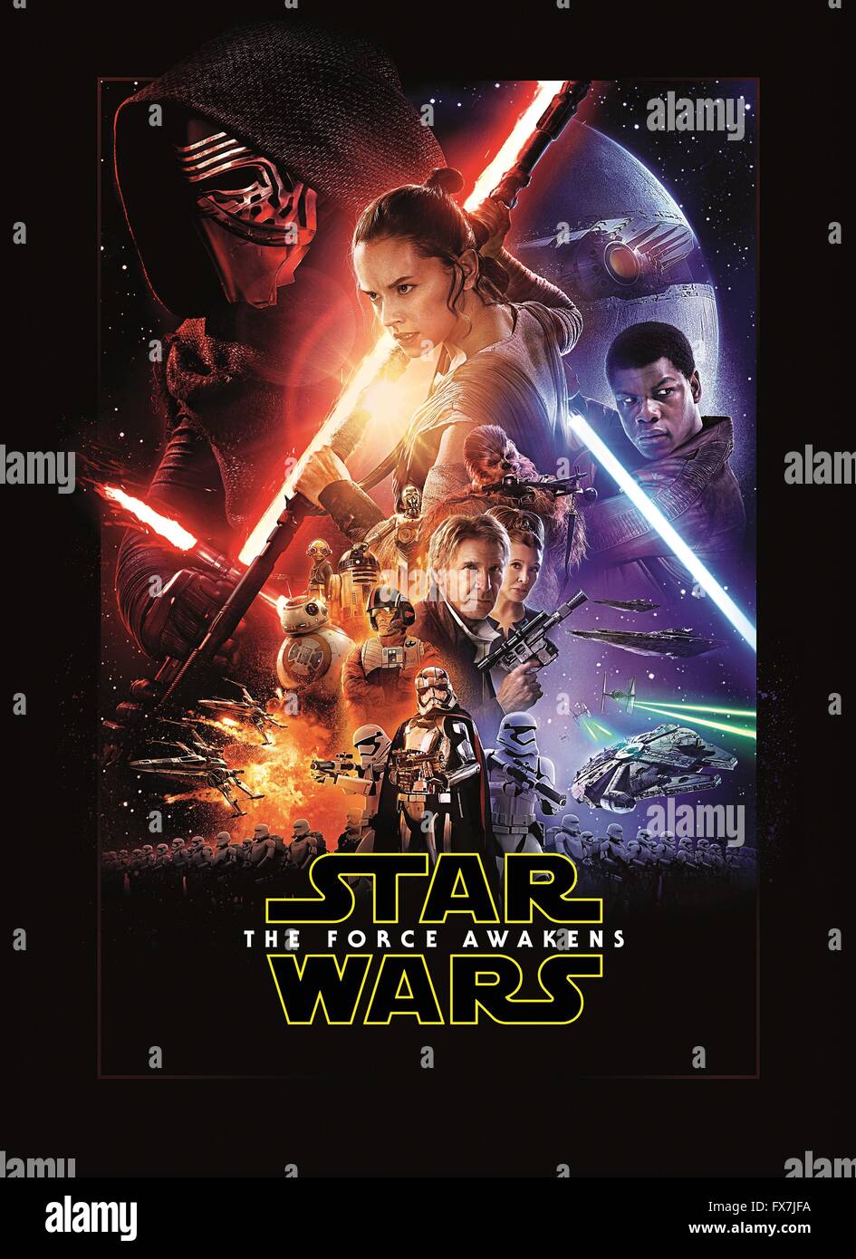 Star Wars: Episode VII - The Force Awakens Year : 2015 USA Director : J.J. Abrams Movie poster (USA) Stock Photo