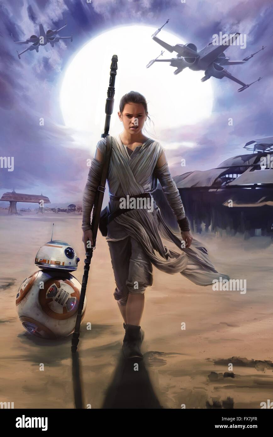Star Wars: Episode VII - The Force Awakens Year : 2015 USA Director : J.J.  Abrams Daisy Ridley Movie poster (Art Work Stock Photo - Alamy