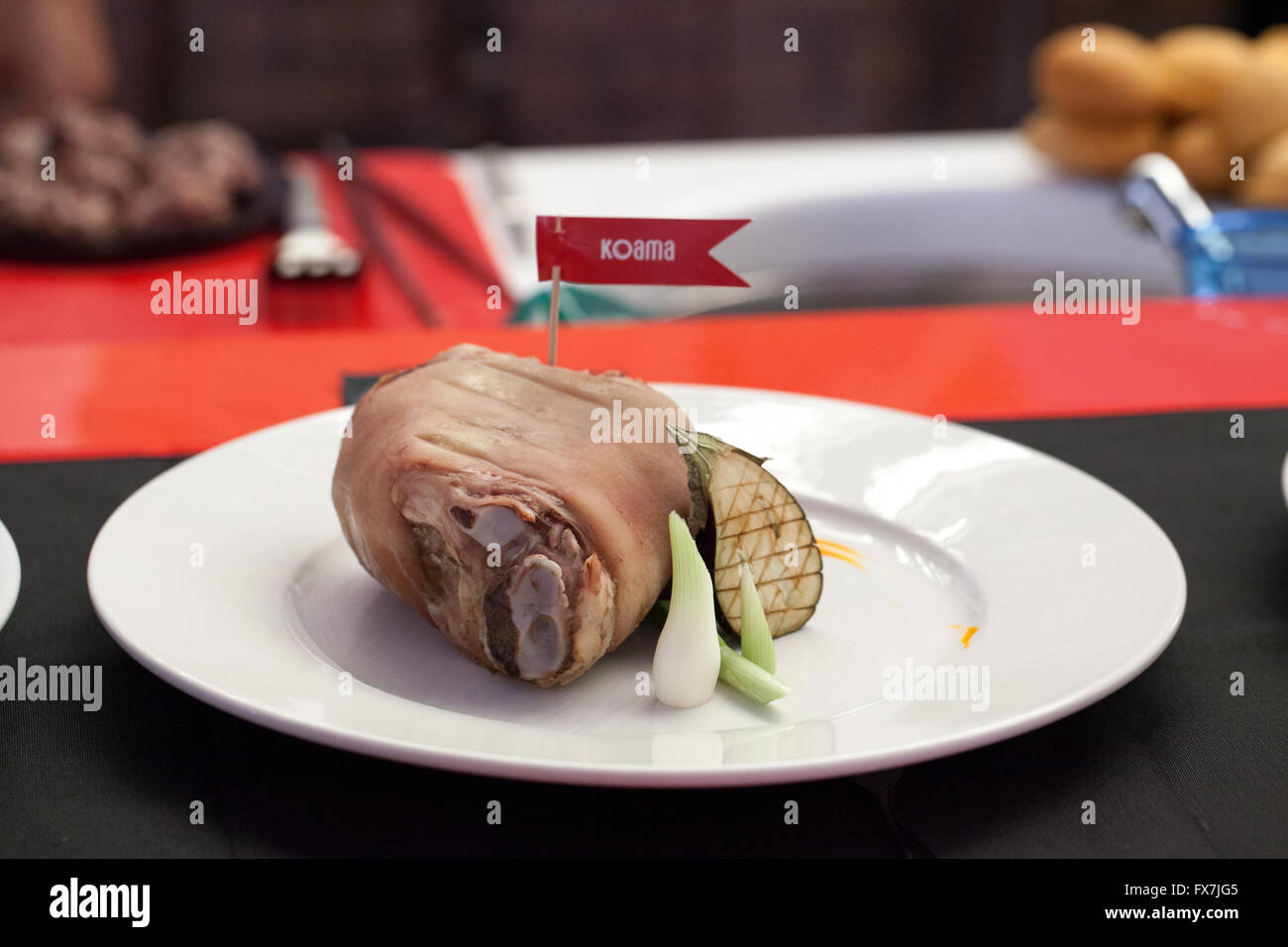 cooked meat dish presentation Stock Photo Alamy