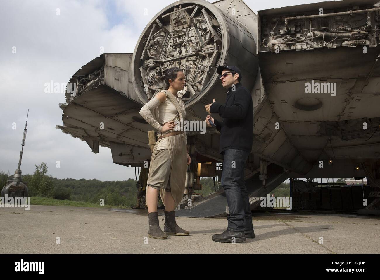 Star Wars: Episode VII - The Force Awakens Year : 2015 USA Director : J.J. Abrams Daisy Ridley, J.J. Abrams Shooting picture Stock Photo