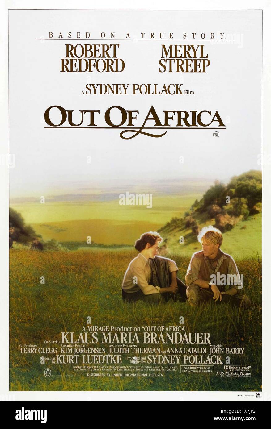 Out of Africa Year : 1985 USA Director : Sydney Pollack Meryl Streep, Robert Redford Movie poster (USA) Stock Photo