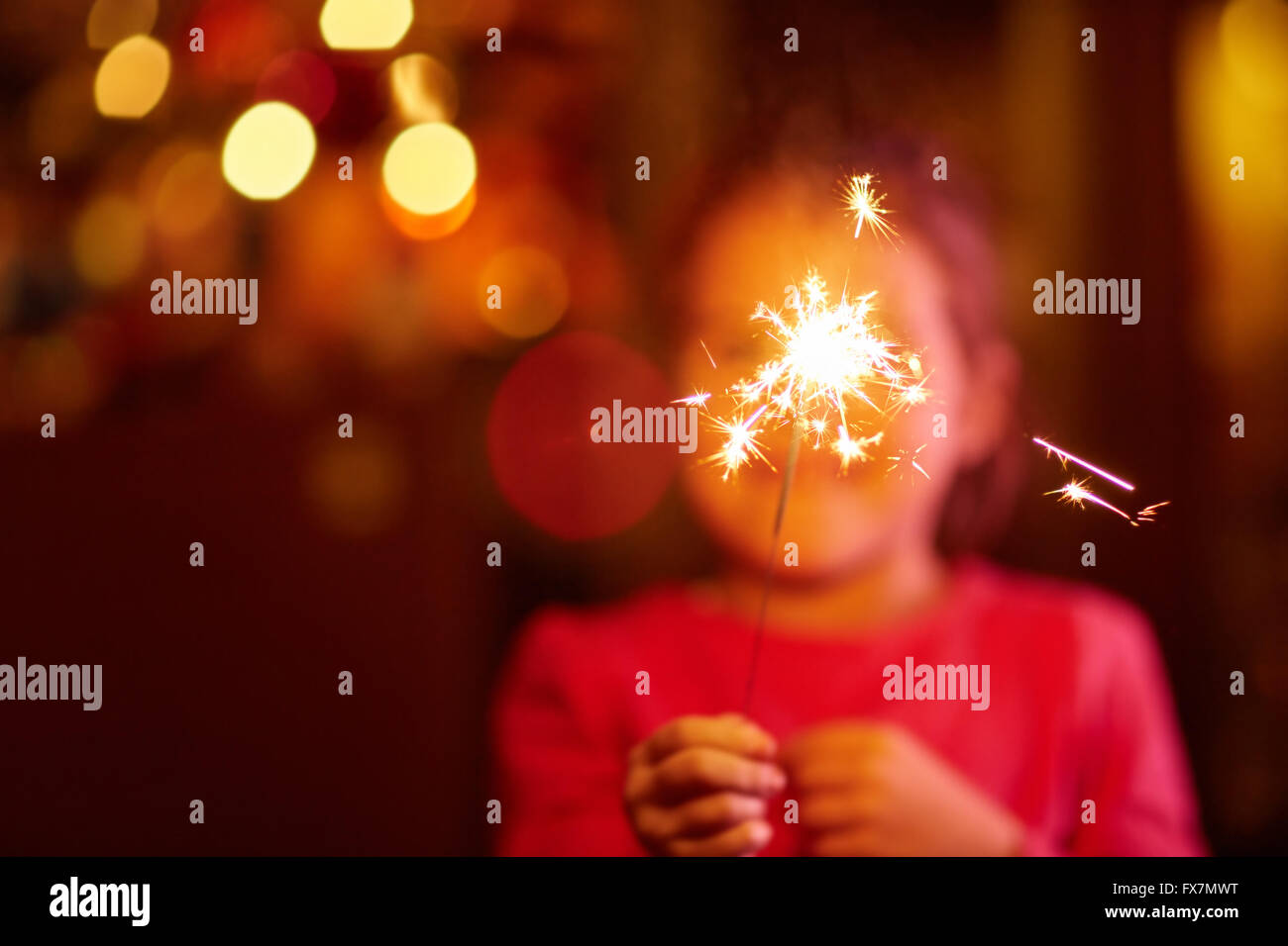 Twinkle twinkle with sparklers Stock Photo