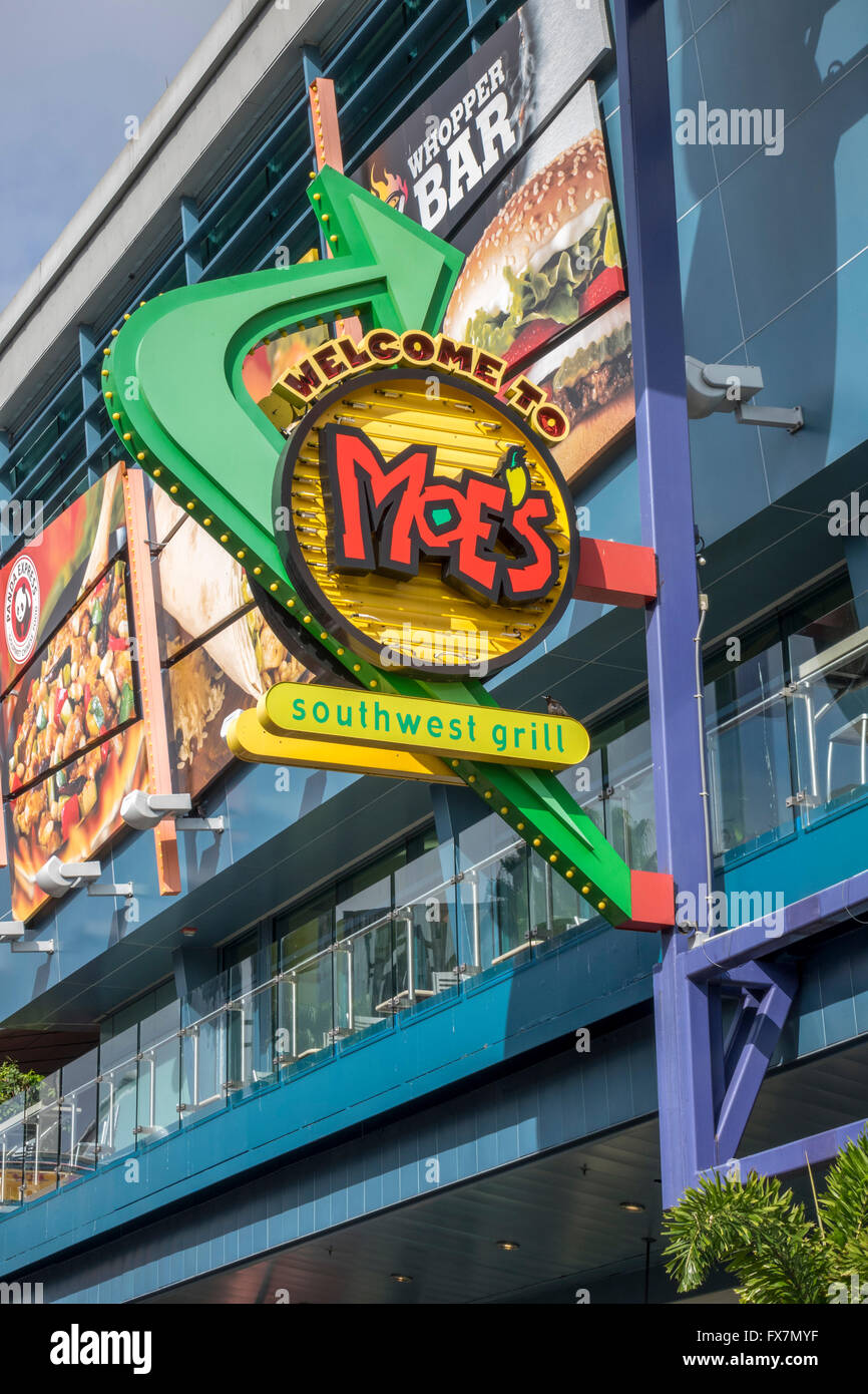 Direction Logo Sign To Moe's Restaurant At City Walk Universal Studios