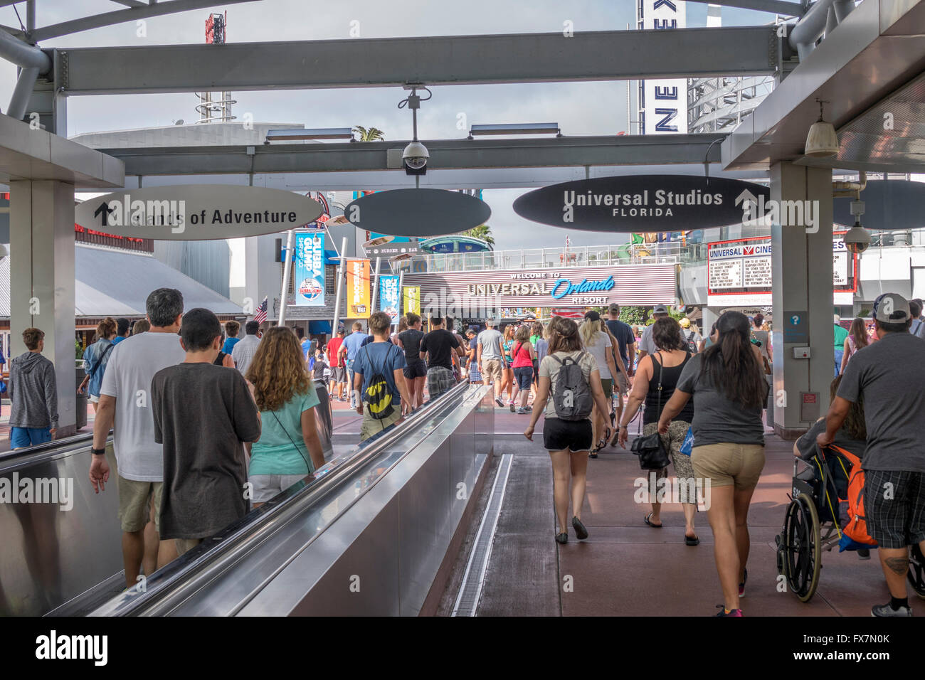 People Approach The City Walk At Universal Studios Florida From The Parking  Garage Stock Photo - Alamy