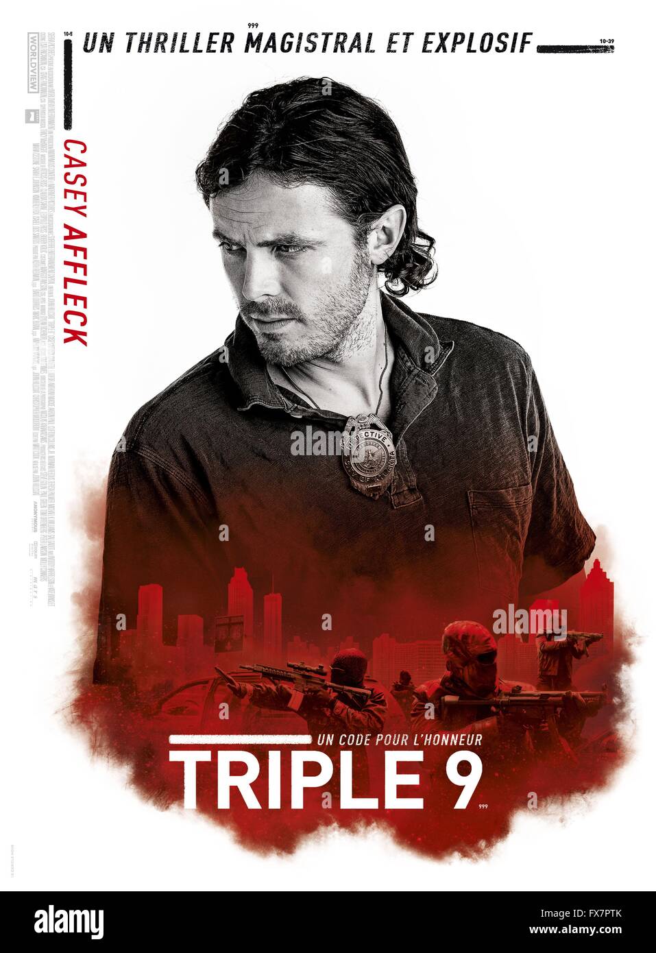 Triple 9 Year : 2016 USA Director : John Hillcoat Casey Affleck Movie poster (Fr) Stock Photo