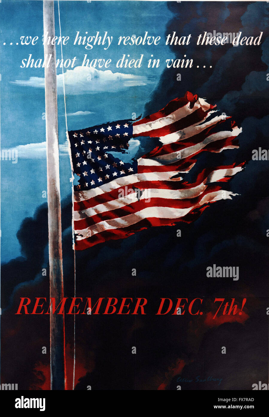 Remenber DEC 7 th - World War II - U.S propaganda Poster Stock Photo