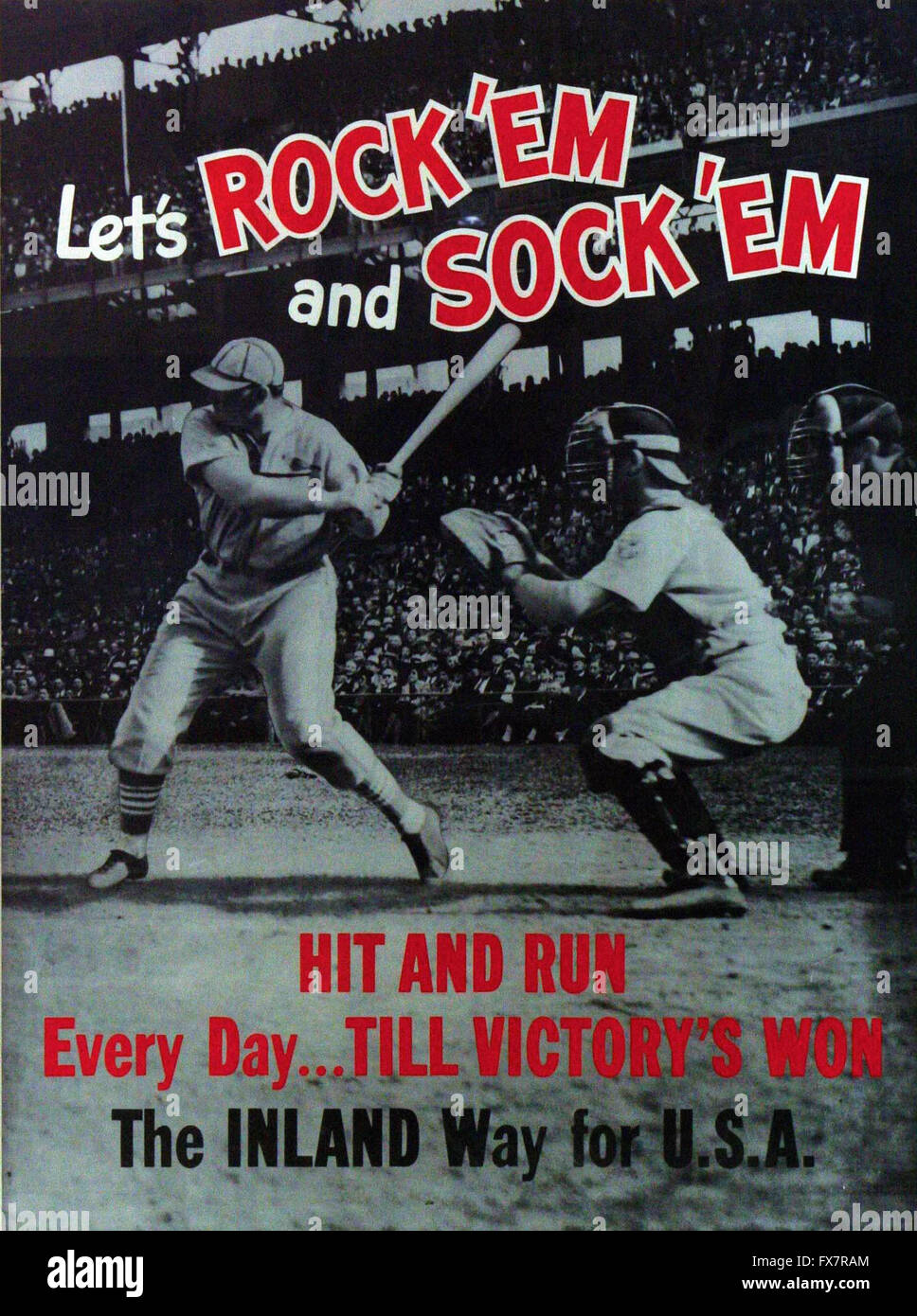 Lest's Rock 'Em - World War II - U.S propaganda Poster Stock Photo