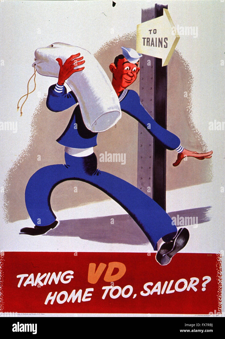 Taking VD Home Sailor?- World War II - U.S propaganda Poster Stock Photo