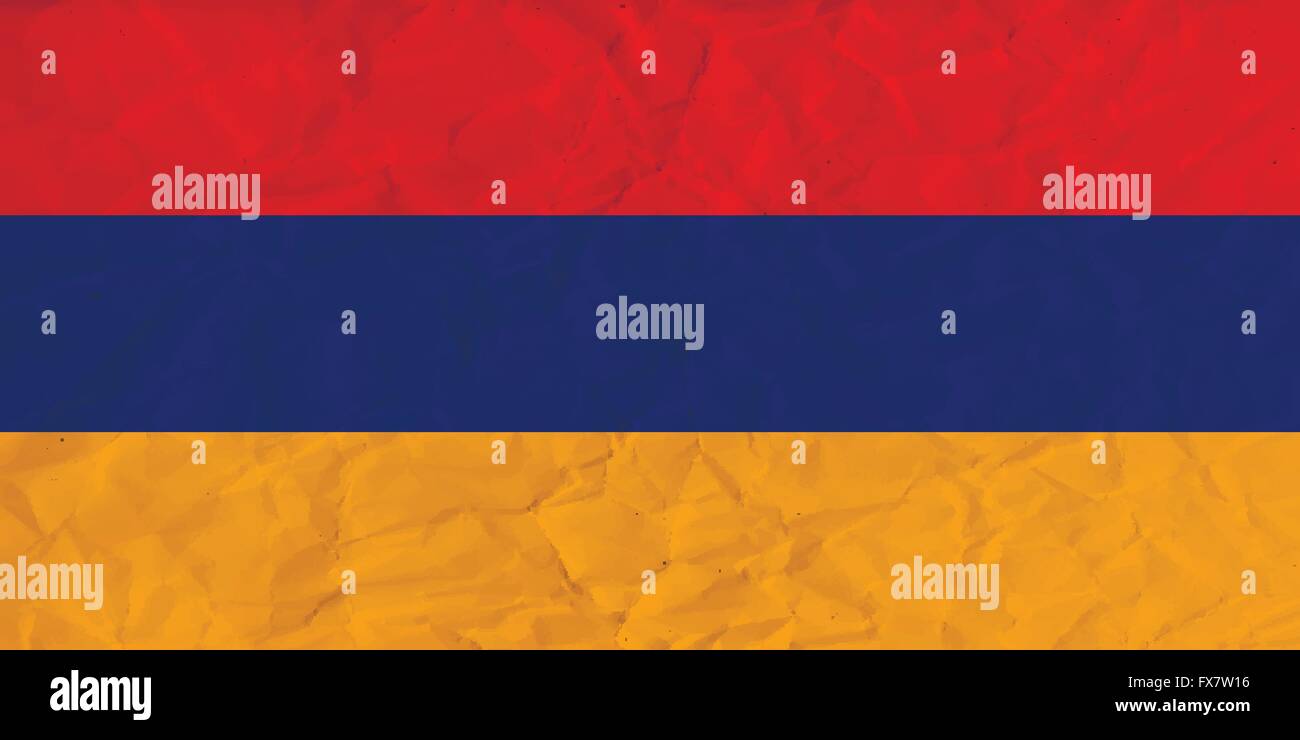 Armenia  paper  flag Stock Vector