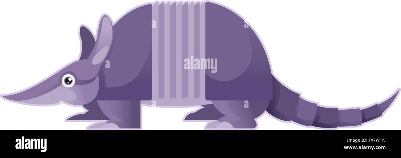 Cartoon purple Armadillo Stock Vector