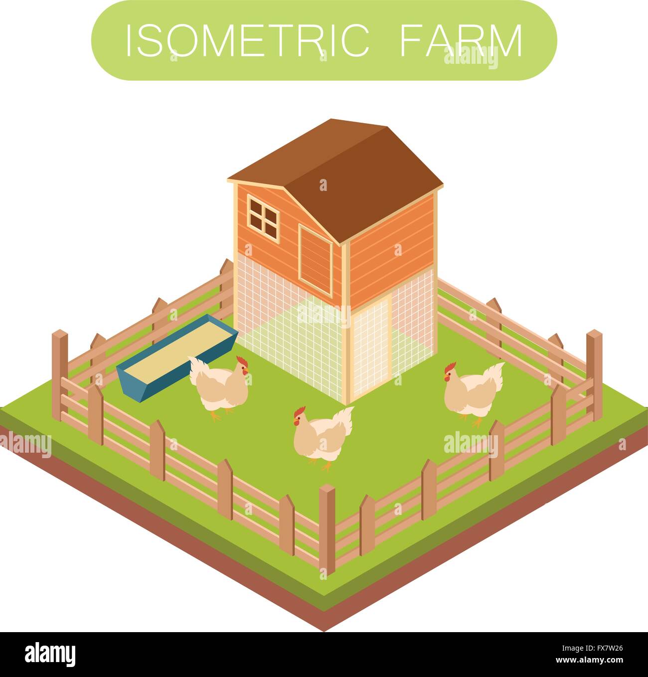 Isometric Chicken Free range egg hen Stock Vector Images - Alamy