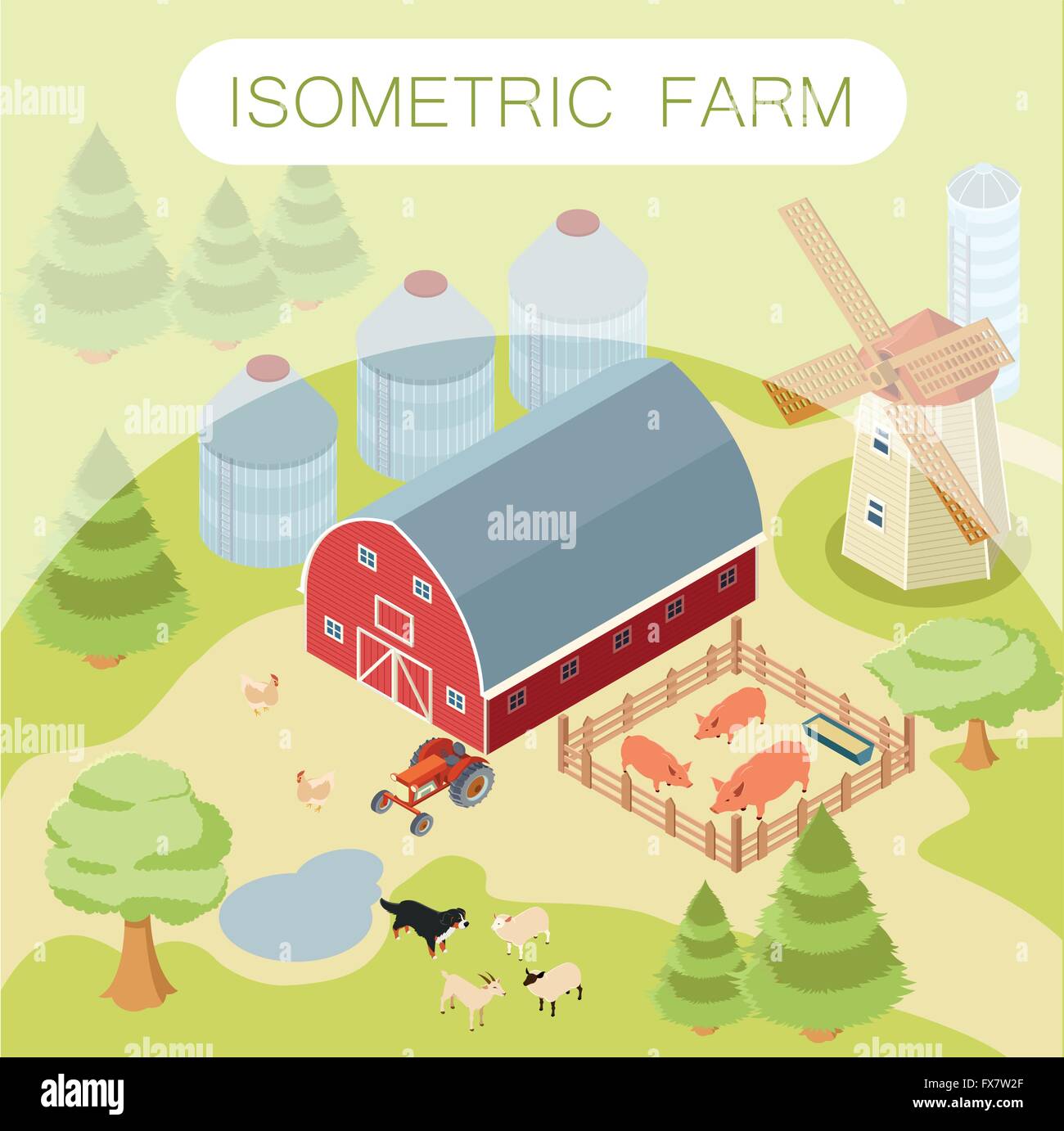 Isometric farm banner Stock Vector Image & Art - Alamy