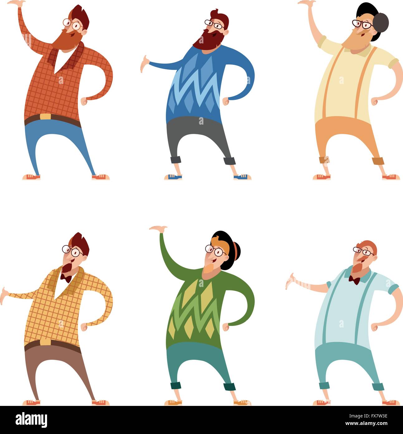 Set of hipsters1 Stock Vector Image & Art - Alamy