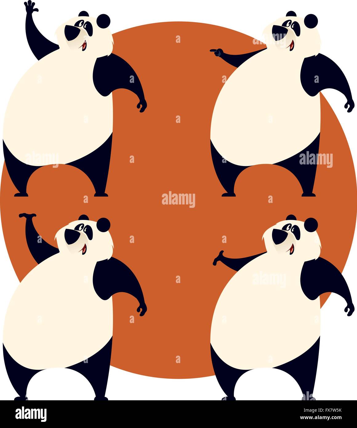 Set of pandas Stock Vector Image & Art - Alamy