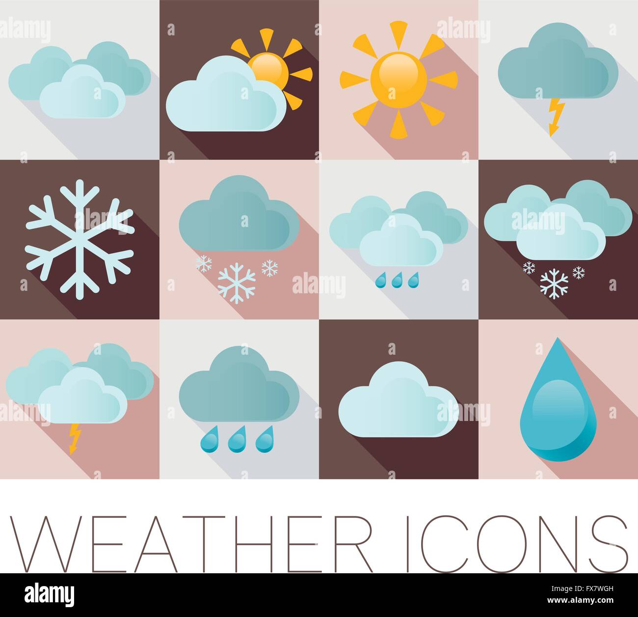Weather flat icons Stock Vector Image & Art - Alamy
