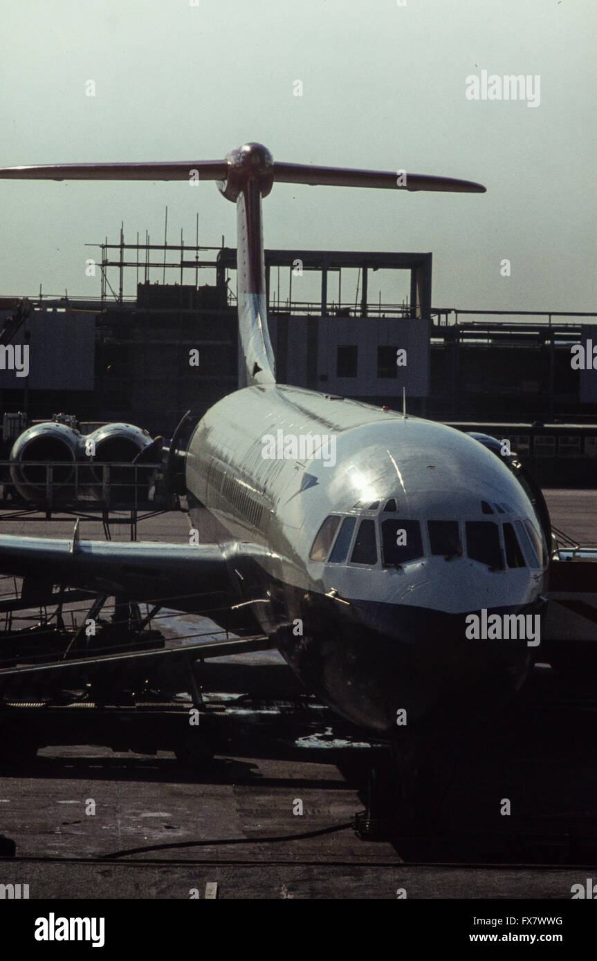 Archive image of British-built Vickers VC10 airliner of British Airways, London Heathrow Airport LHR, 1979. The last VC10 flew in 2011. Alternative version G3G7GT   Archival Stock Photo