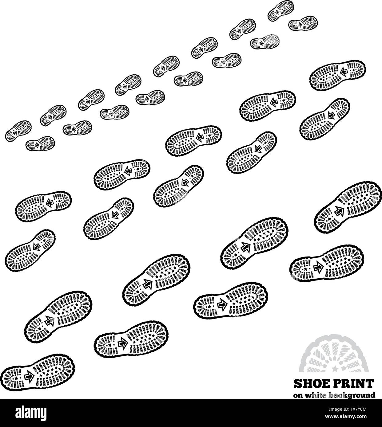 Shoe print on white Stock Vector Image & Art Alamy