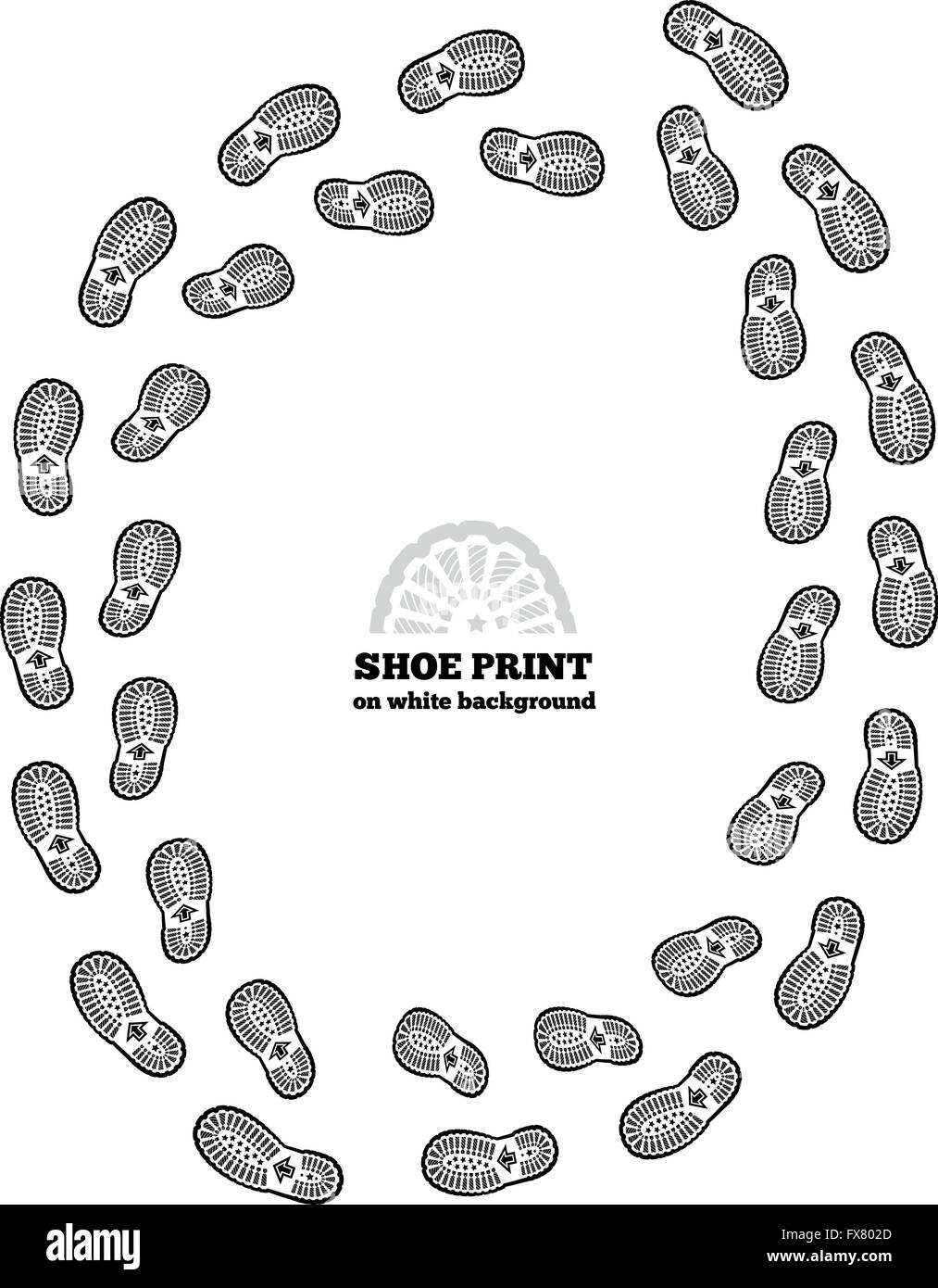 Shoe print on white Stock Vector