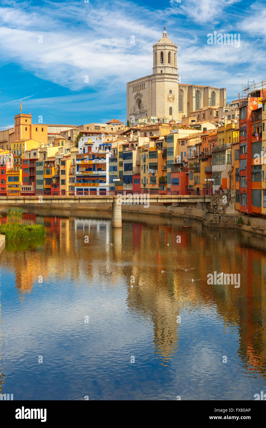 Cathedral in Girona, Catalonia, Spain Stock Photo