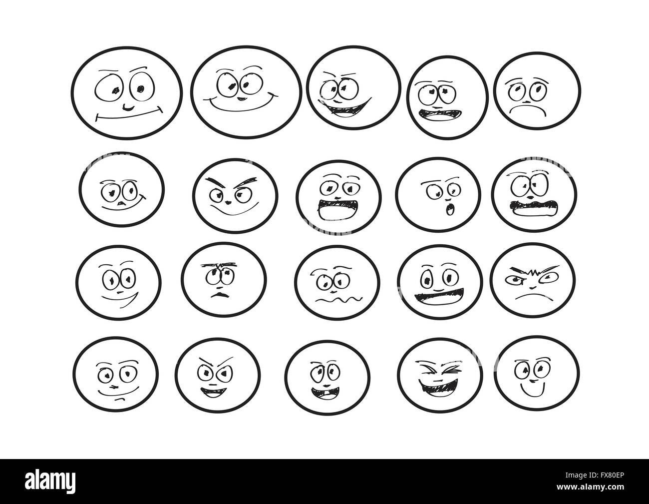 Cartoon faces Set art illustration Stock Vector Image & Art - Alamy