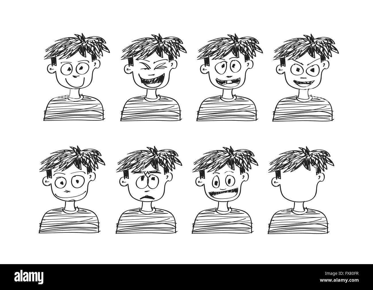 Cartoon faces Set art illustration Stock Vector Image & Art - Alamy
