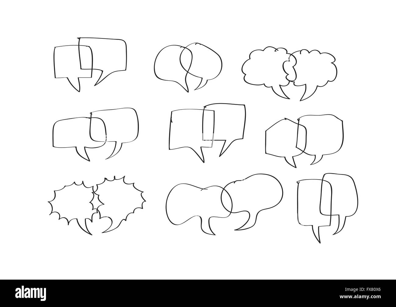 collection of hand drawn bubble speech Stock Vector Image & Art - Alamy