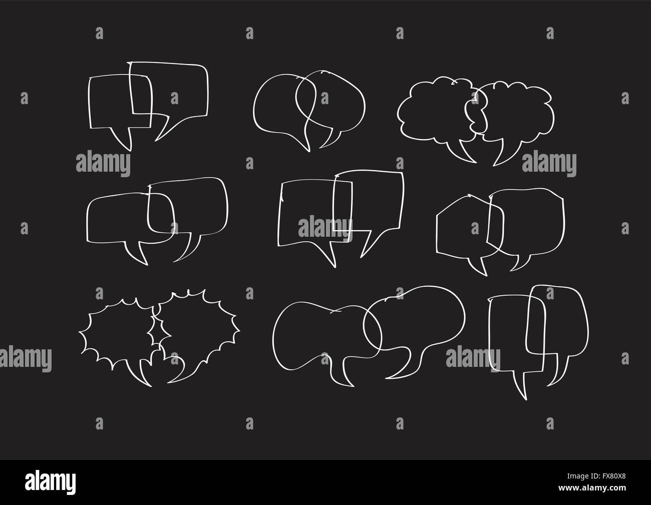 collection of hand drawn bubble speech Stock Vector Image & Art - Alamy